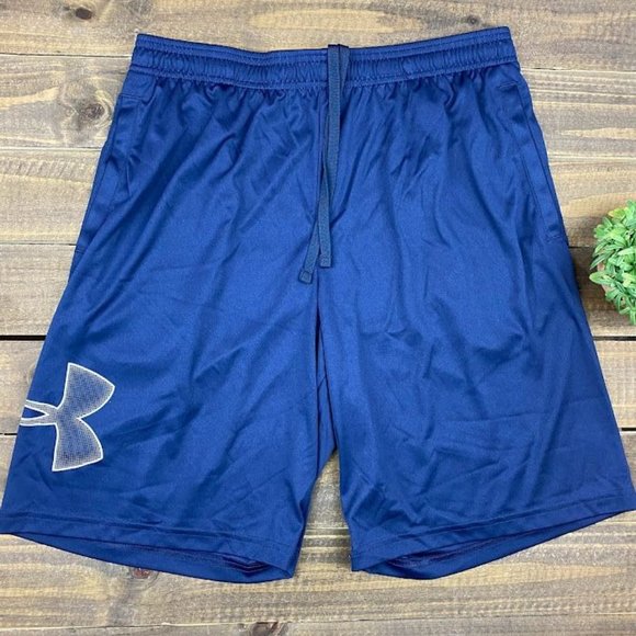 Under Armour HeatGear Loose Fit Men's Blue Athletic Shorts Size LARGE - Picture 3 of 6